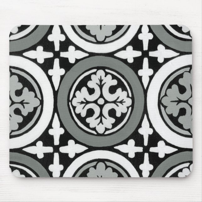 Dekoratives Renaissance Rosette Tile Design Mousepad (Vorne)