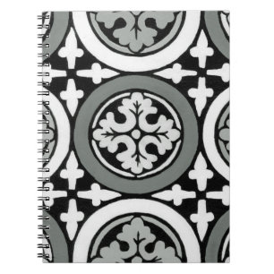 Dekoratives Renaissance Rosette Tile Design Notizblock