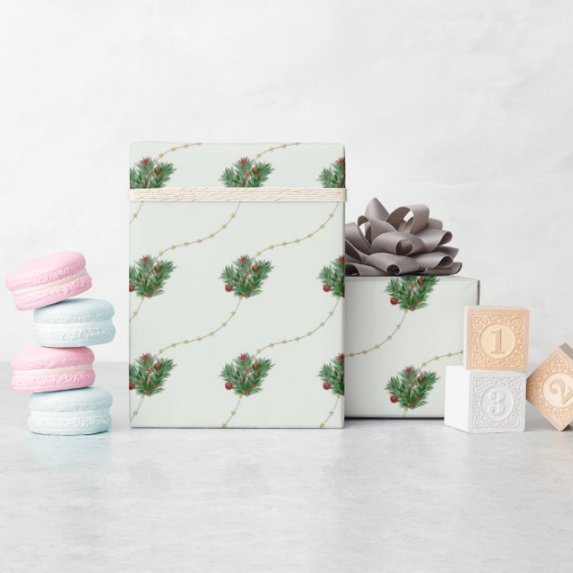 Dekoratives Retro Weihnachtsmuster Geschenkpapier (Babyparty)