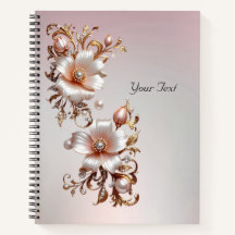 Dekoratives rosa Blumen Notizbuch
