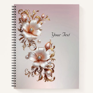 Dekoratives rosa Blumen Notizbuch