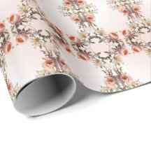 Dekoratives rosa und weißes Blumen-Geschenkpapier