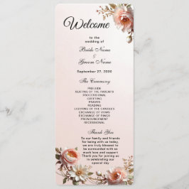 Dekoratives rosa und weißes Blumen Hochzeitsprogra Programm