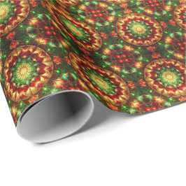 Dekoratives rotes grünes Feiertags-Geschenkpapier Geschenkpapier