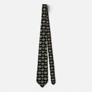 Dekoratives Royal Crown Black Pattern Krawatte