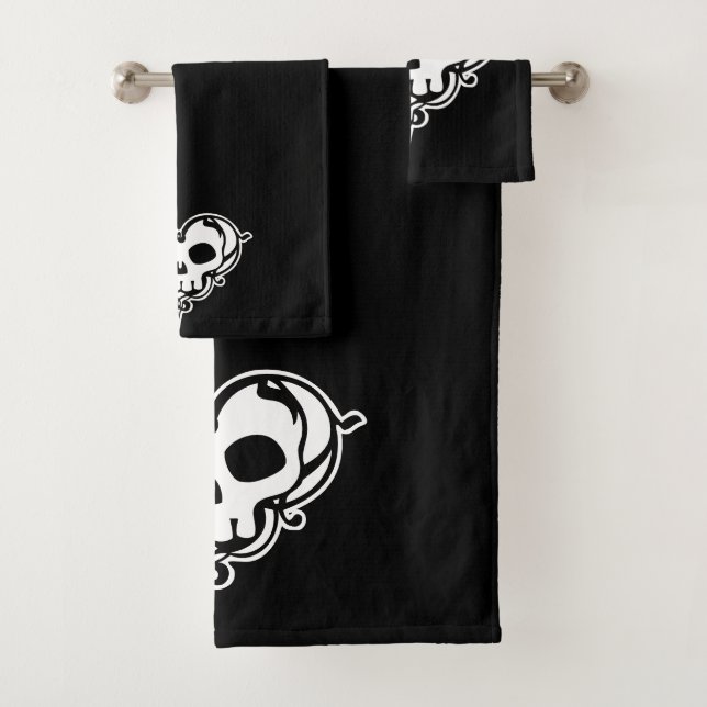 Dekoratives Schädelherz Badhandtuch Set (Insitu)