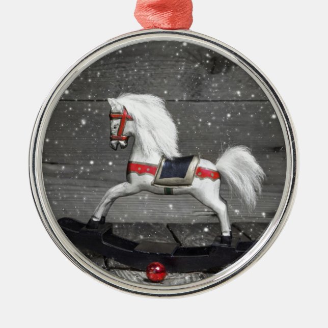 Dekoratives Schaukelpferd Ornament Aus Metall (Vorne)