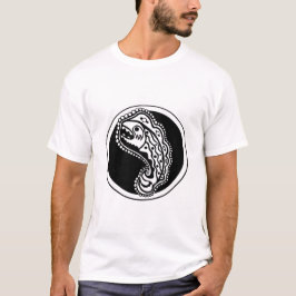 Dekoratives Schwarz-Weiß-Fisch-Design T-Shirt