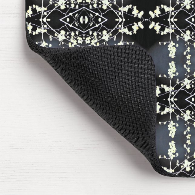 Dekoratives Schwarz-Weiß-Muster Mousepad (Ecke)