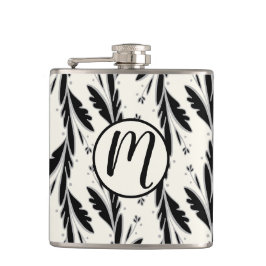 Dekoratives Schwarzes Weinmuster Flachmann