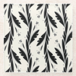 Dekoratives Schwarzes Weinmuster Glasuntersetzer