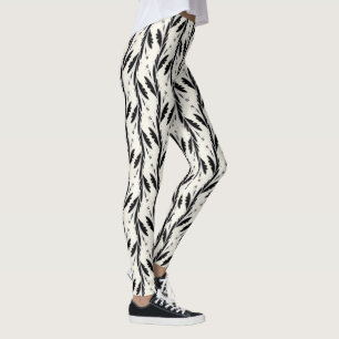 Dekoratives Schwarzes Weinmuster Leggings