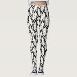Dekoratives Schwarzes Weinmuster Leggings