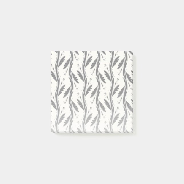 Dekoratives Schwarzes Weinmuster Post-it Klebezettel (Vorderseite)