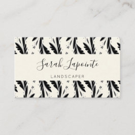 Dekoratives Schwarzes Weinmuster Visitenkarte