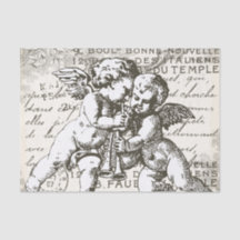 Dekoratives Seidenpapier mit Cherubim - Französisc