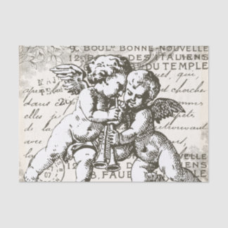 Dekoratives Seidenpapier mit Cherubim - Französisc