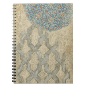 Dekoratives silbernes Tapisserie-Blumengesteck Notizblock