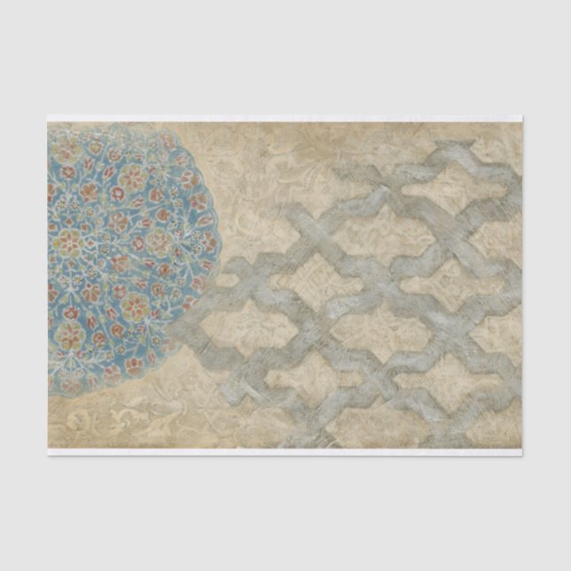 Dekoratives silbernes Tapisserie-Blumengesteck Seidenpapier (Vorderseite)