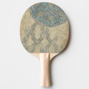 Dekoratives silbernes Tapisserie-Blumengesteck Tischtennis Schläger