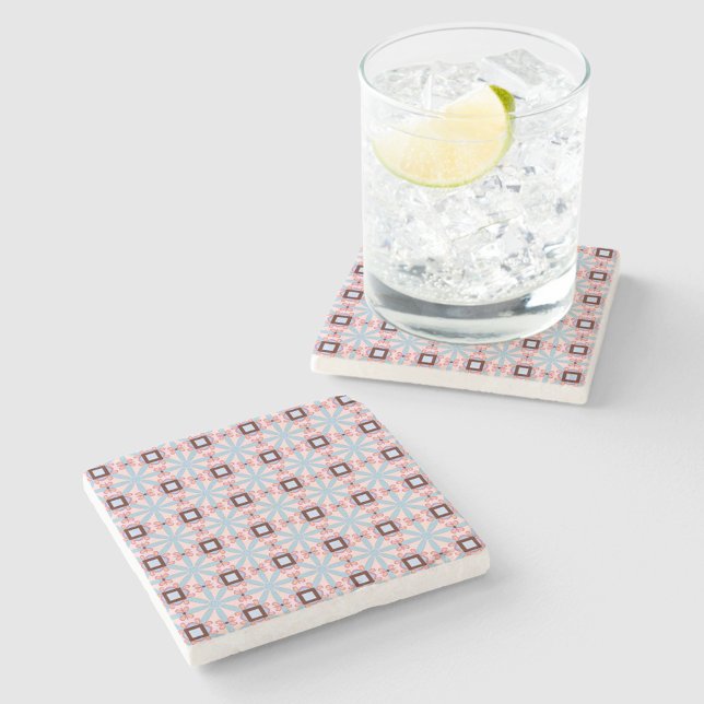 dekoratives Steinuntersetzer mit geometrischem Mus (Von Creator hochgeladen)