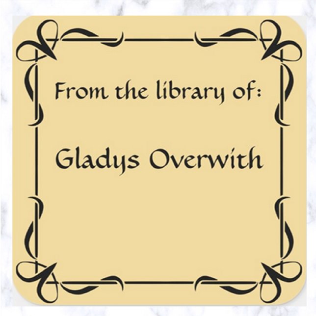 Dekoratives Vintag Bows Buchzeichen Quadratischer Aufkleber (Von Creator hochgeladen)