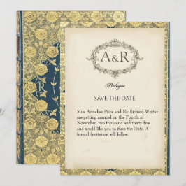 Dekoratives Vintages Buch zum Thema Hochzeit Save The Date