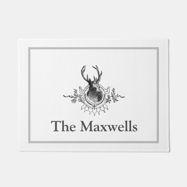 Dekoratives Vintages Hirsch Fußmatte (Vorderseite)