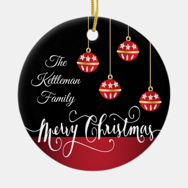 Dekoratives Weihnachtsdesign Keramik Ornament (Vorne)