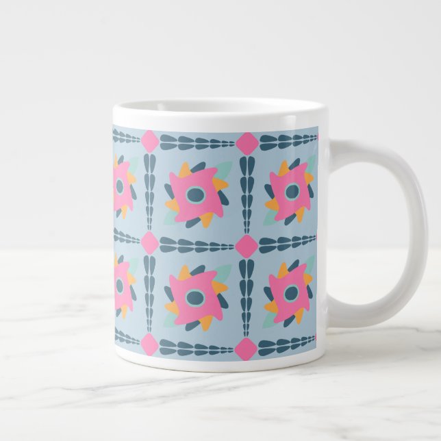 Dekorfarbene Fliese Jumbo-Tasse (Rechts)