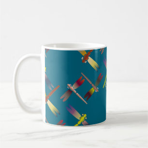 Dekorfarbenes nahtloses Muster mit niedlicher Drag Kaffeetasse