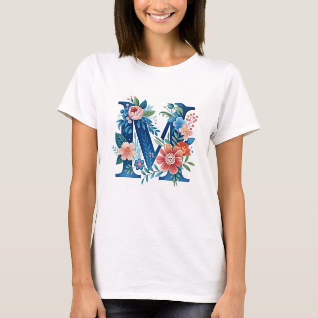 Dekorflormonogramm "M" T-Shirt (Vorderseite)
