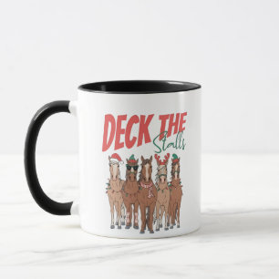 Dekoriere die Ställe Lustiger Weihnachten Pferdeli Tasse
