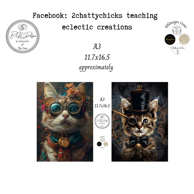 Dekorieren A3 Scrapbook Papier Steampunk Katzen  (Von Creator hochgeladen)