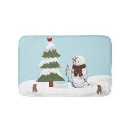Dekorieren der Bäume Snowman-Badematte Badematte