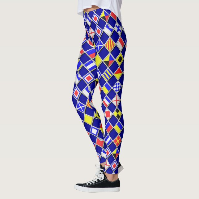 Dekorieren der Schachbrett für Nautische Signalfla Leggings (Links)