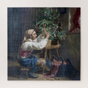 Dekorieren des Vintagen Weihnachtsbaumes