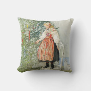 Dekorieren des Weihnachtsbaumes - Carl Larsson Kissen