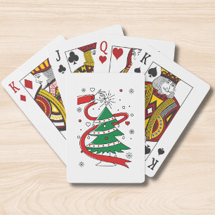 Dekorieren des Weihnachtsbaumes Urlaub Spielkarten