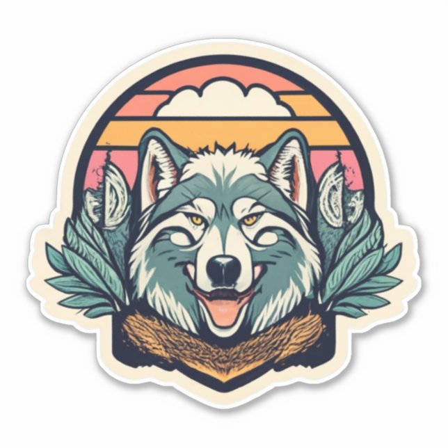 Dekorieren mit den Schönheitswolf-Stickern der Nat Aufkleber (Vorderseite)