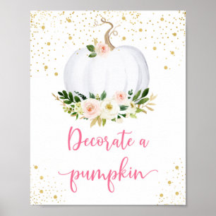 Dekorieren Sie ein Pumpkin Pink Gold Geburtstagsze Poster