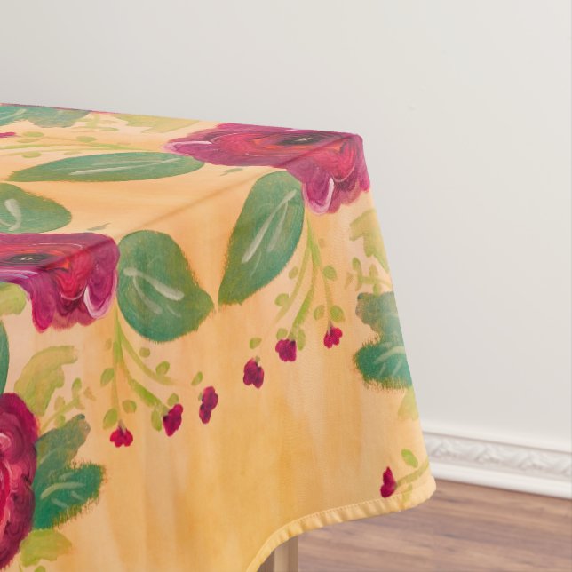 Dekorieren Sie Ihren Hochzeitstisch in großer Rose Tischdecke (Beispiel)