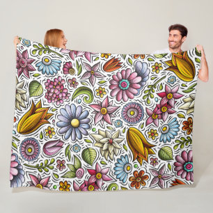 Dekoriert mit Florals 60x80 Fleece Blanket