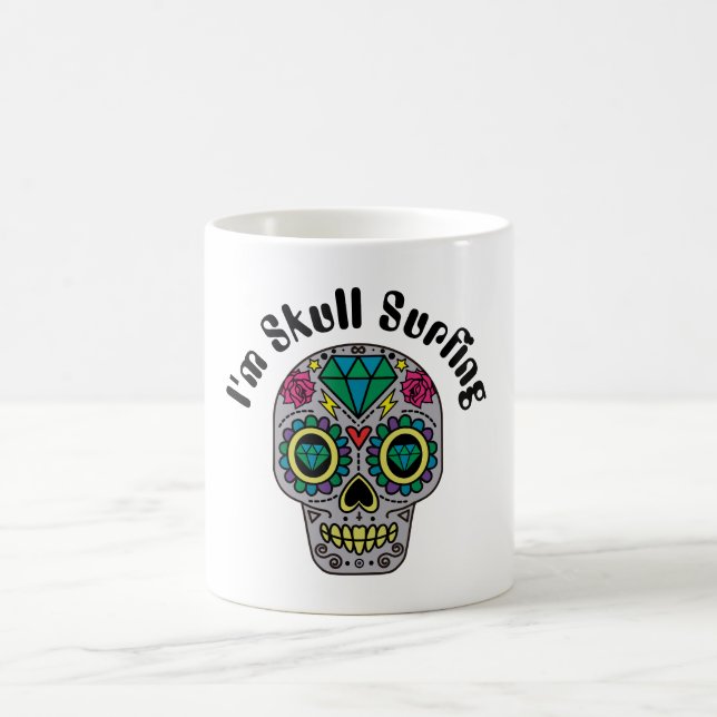 Dekorierte Abstrakte Tasse des Schädelkaffees (Mittel)