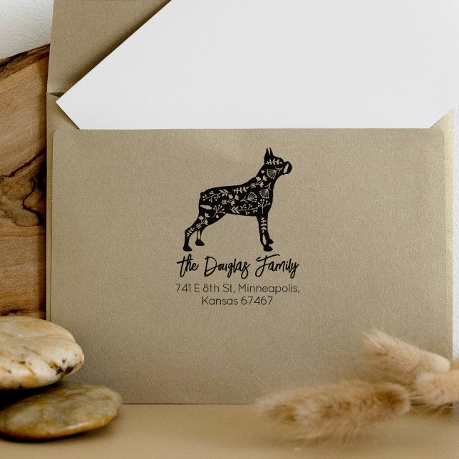 Dekorierte Boxer-Rücksendeadresse Gummistempel (Von Creator hochgeladen)