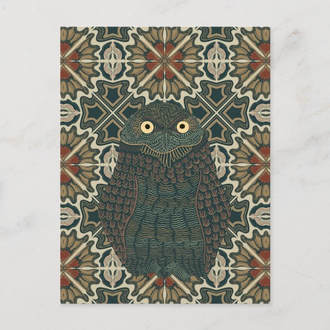 Dekorierte Burgschale Goldene Brauntöne Postkarte (Vorderseite)
