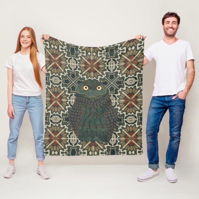 Dekorierte Burrowing Owl Golden Brown Earth Tones Fleecedecke (Beispiel)