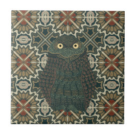 Dekorierte Burrowing Owl Golden Brown Earth Tones Fliese