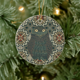 Dekorierte Burrowing Owl Golden Brown Earth Tones Keramik Ornament