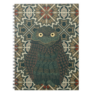 Dekorierte Burrowing Owl Golden Brown Earth Tones Notizblock